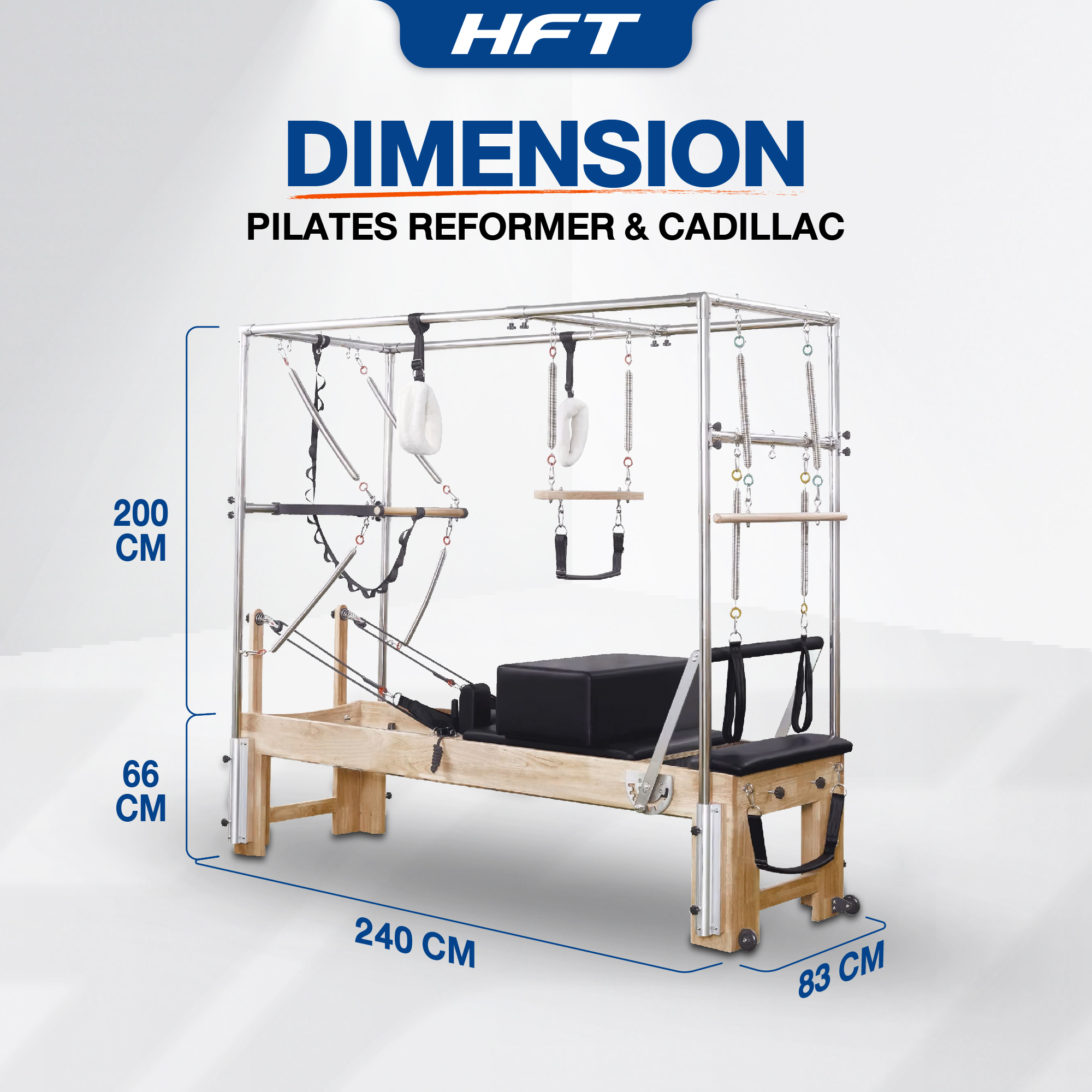 เครื่องพิลาทิส HOMEFITTOOLS REFORMER & CADILLAC ไม้เมเปิ้ล_2